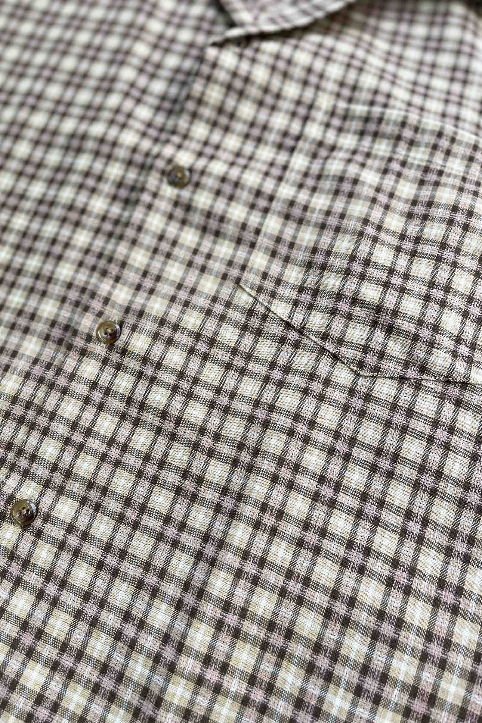 Check Button Up Shirt Brown