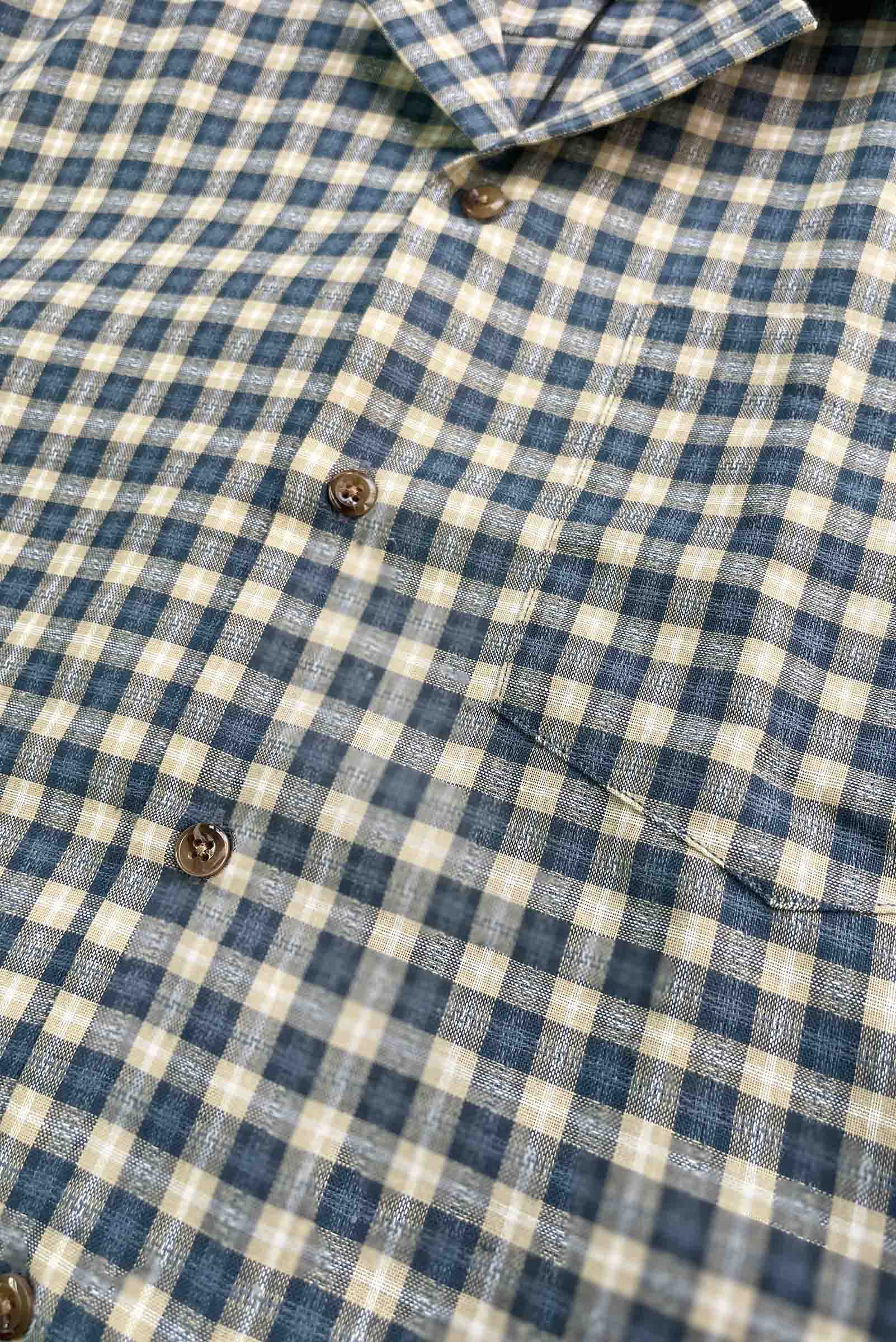 Check Button Up Shirt Green