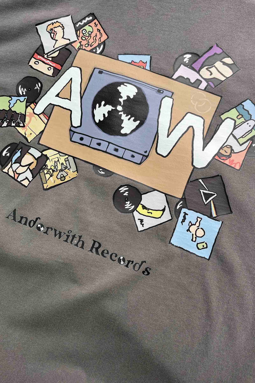 Andorwith Records Oversized Tee Grey