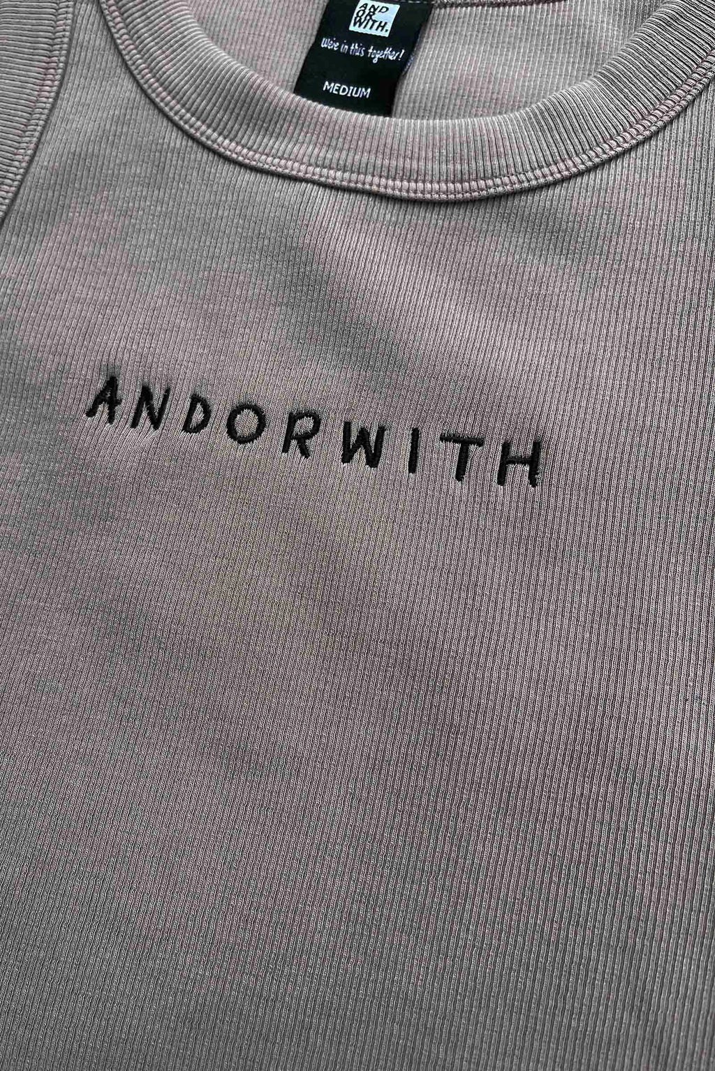 Family Ribbed Crop Tank Organic Grey