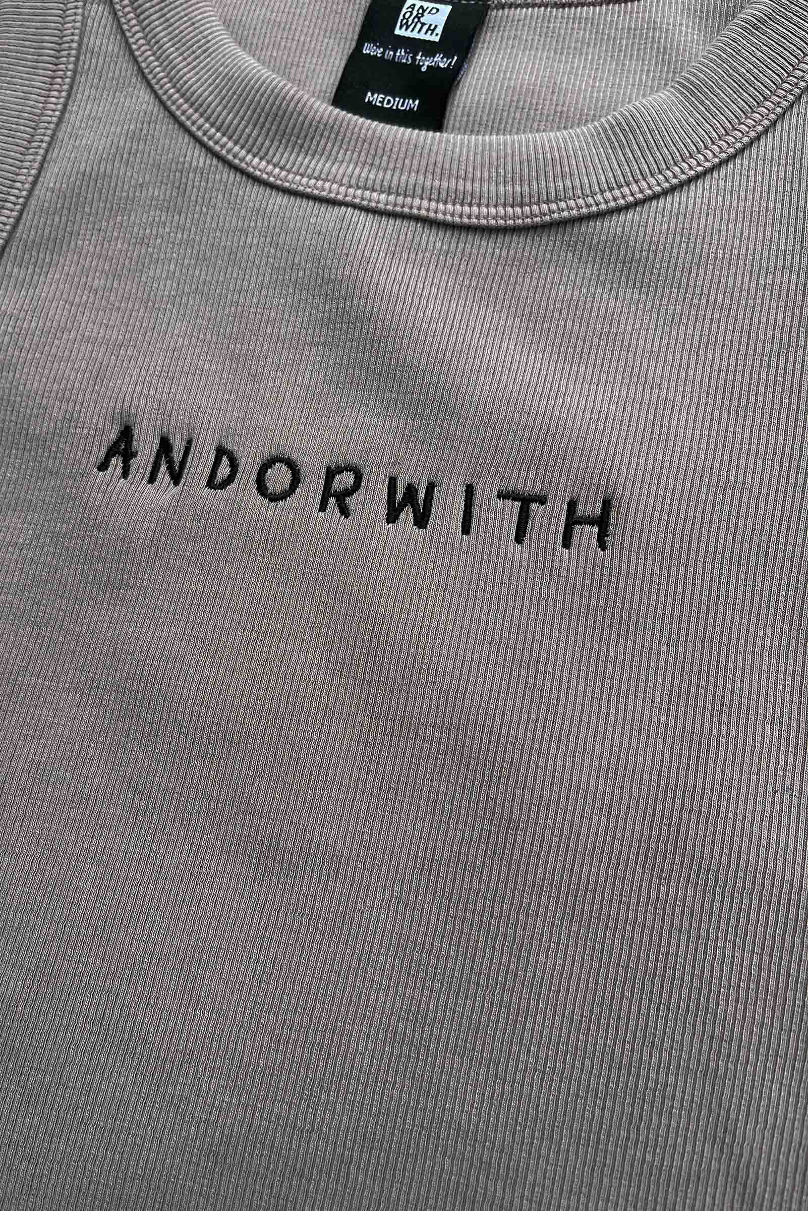 Family Ribbed Crop Tank Organic Grey