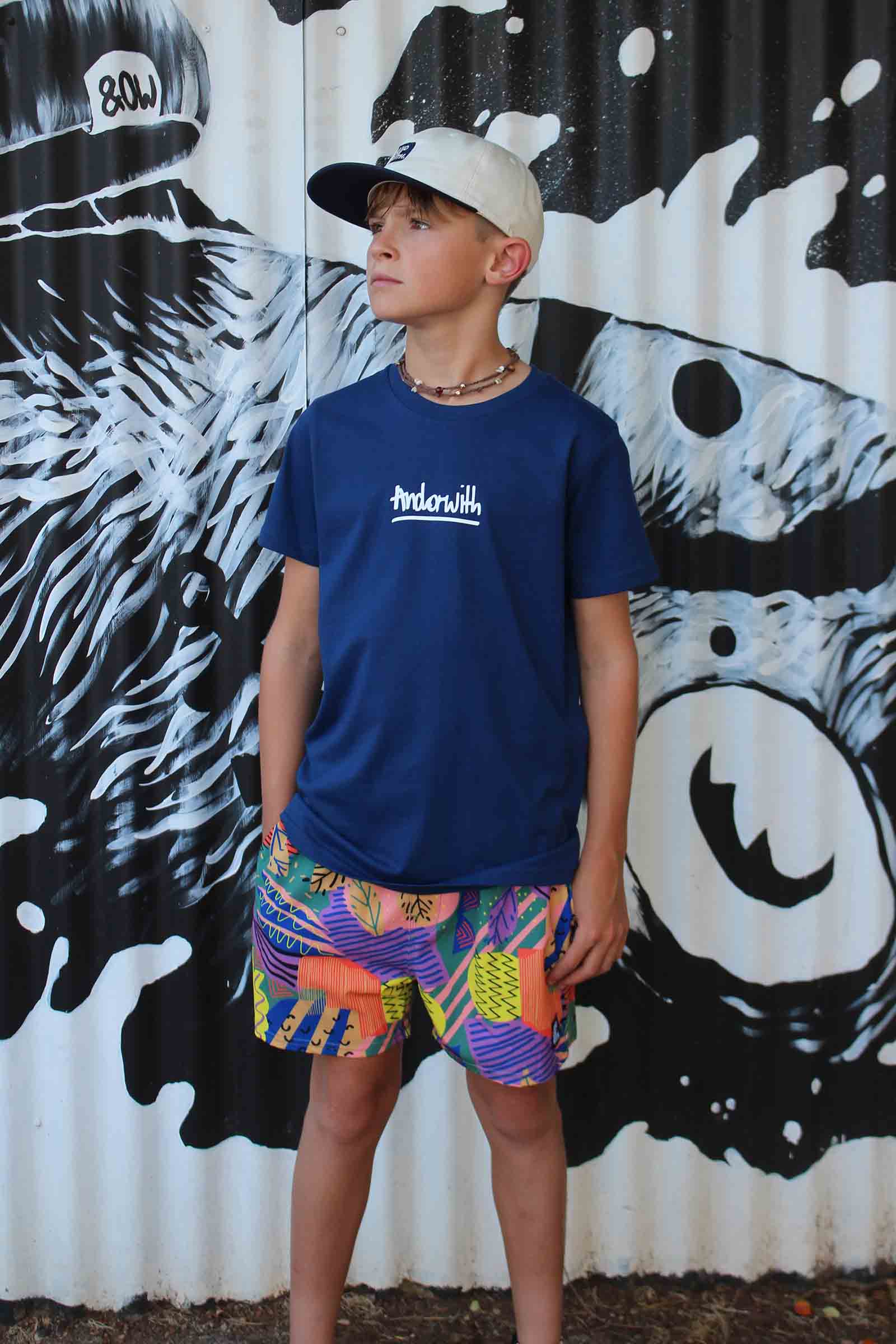 Kids/Youth Scribble Tee Cobalt