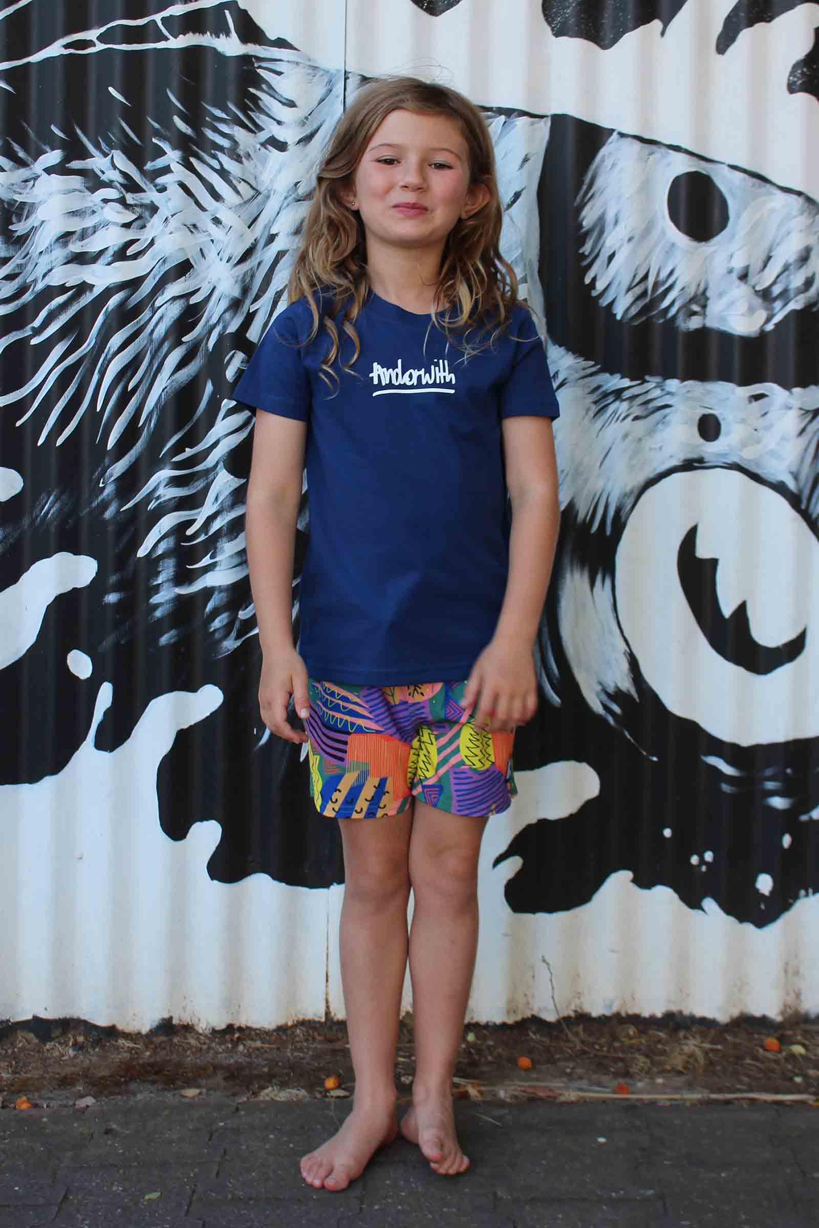 Kids/Youth Scribble Tee Cobalt