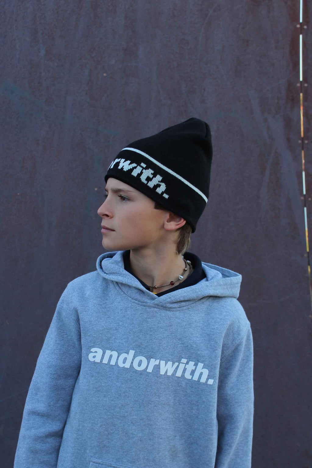 Kids Statement Cuffless Beanie Black