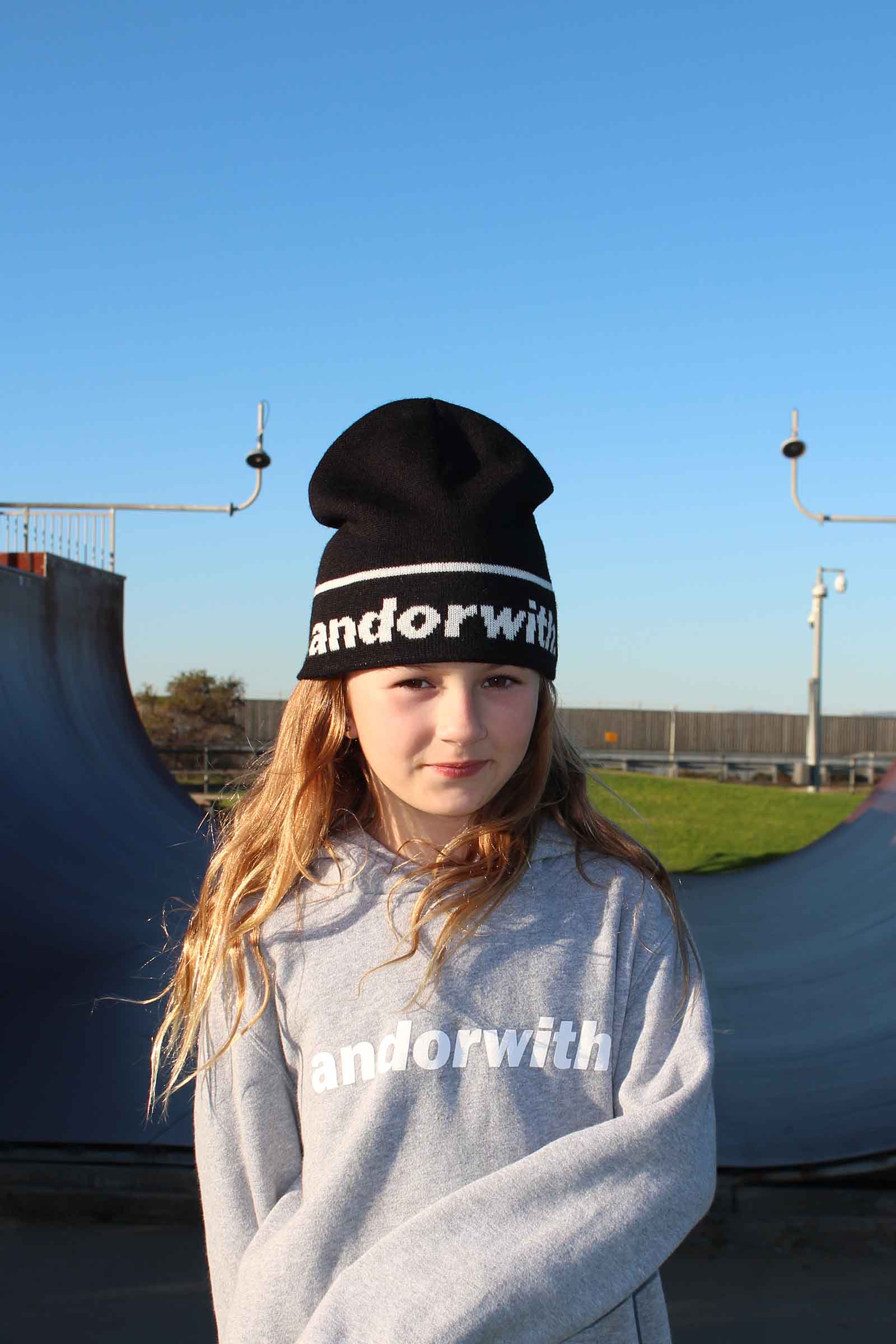 Kids Statement Cuffless Beanie Black