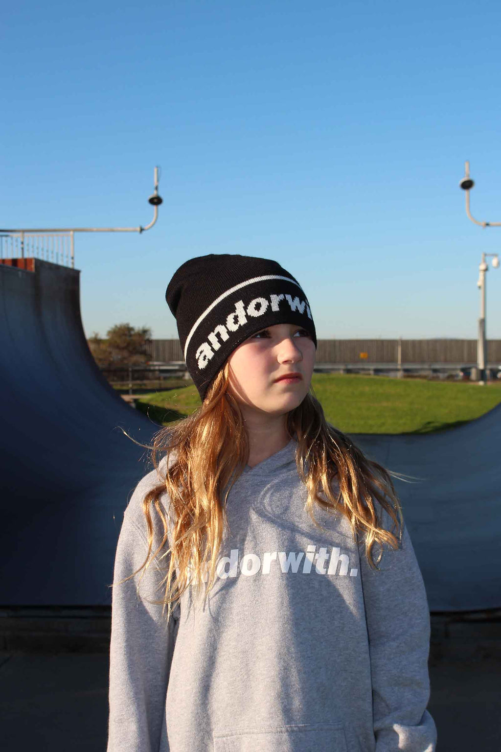 Kids Statement Cuffless Beanie Black