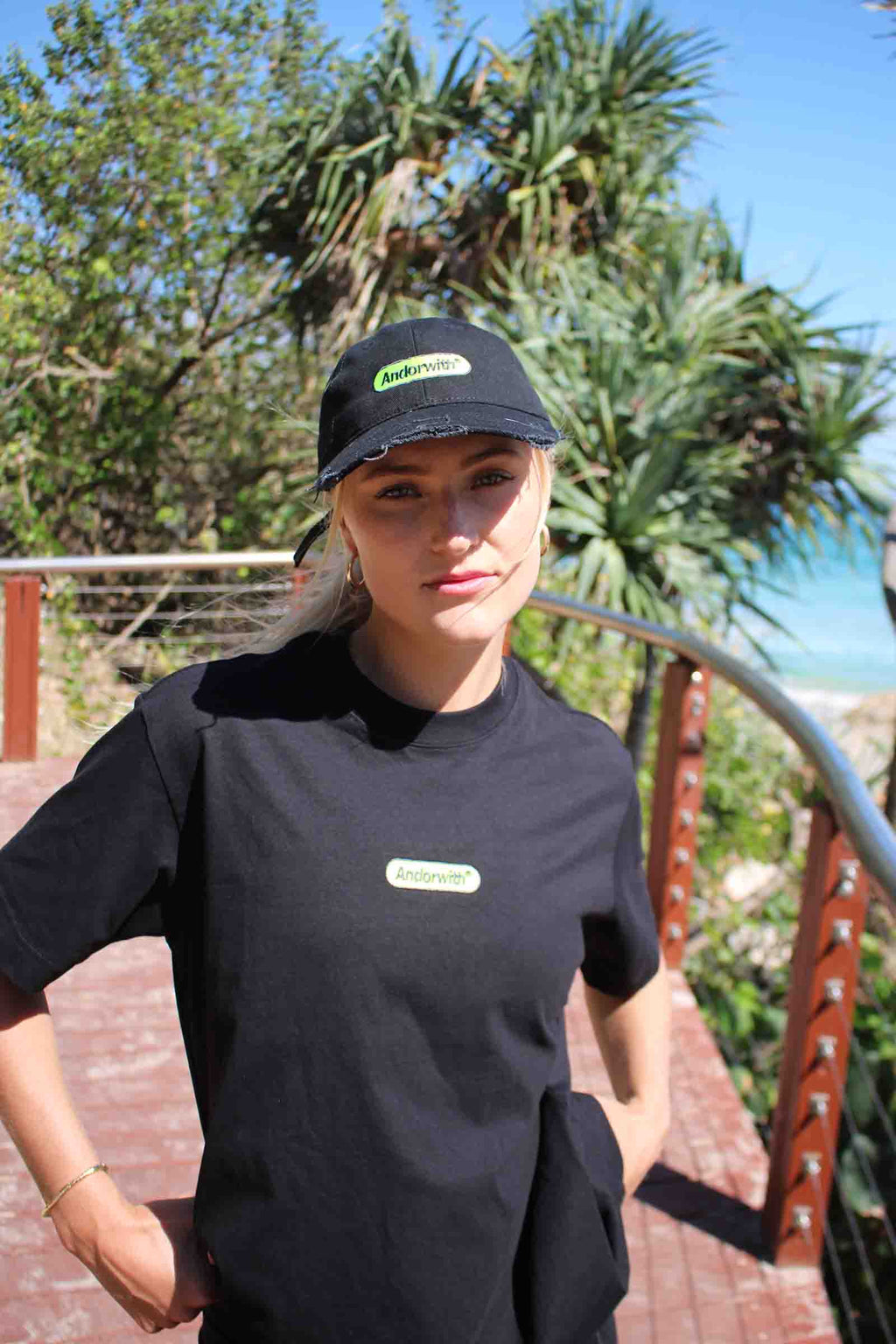 Green Pill Box Tee Black