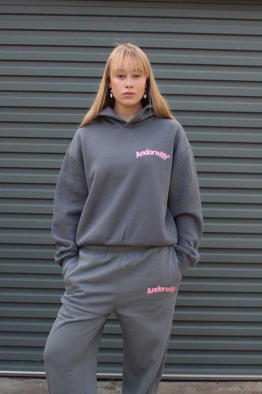 Swoop Box Fit Hoodie Slate Grey