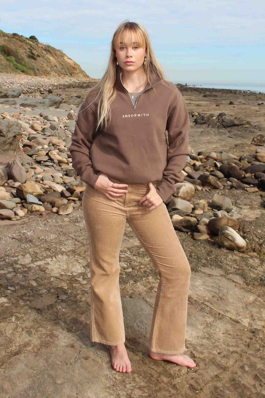 Family 1/4 Zip Fleece Pullover Coffee