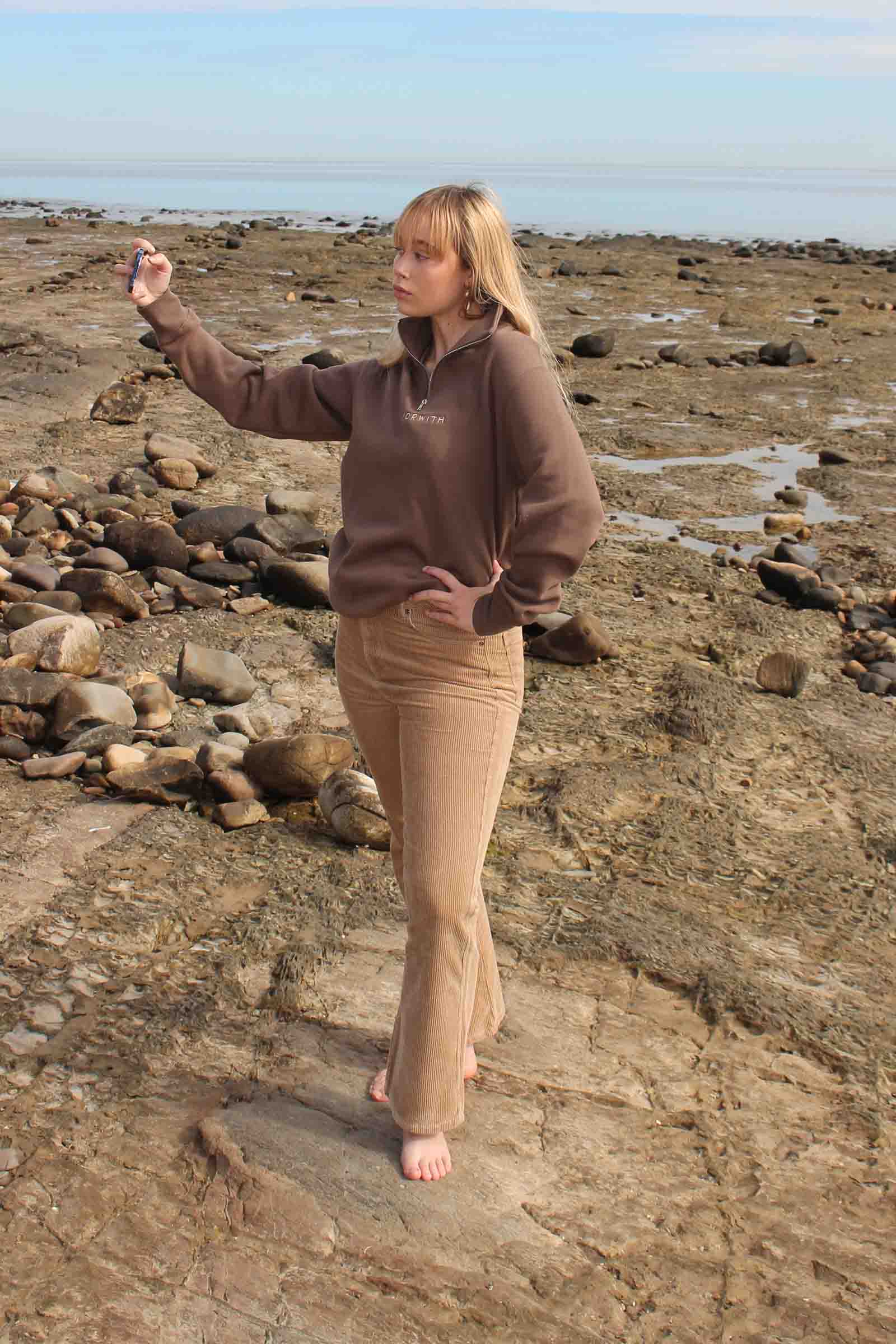 Family 1/4 Zip Fleece Pullover Coffee
