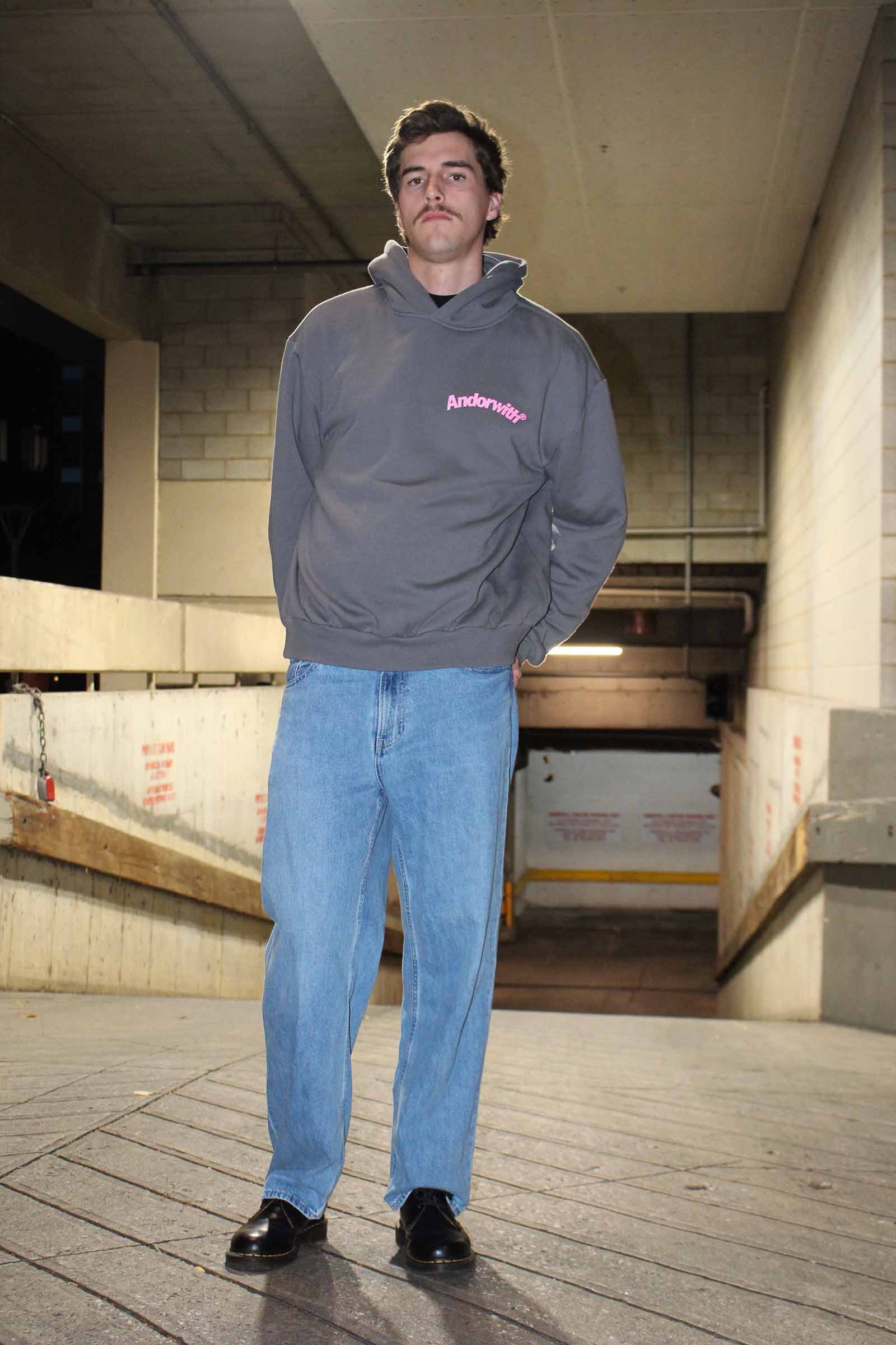 Swoop Box Fit Hoodie Slate Grey