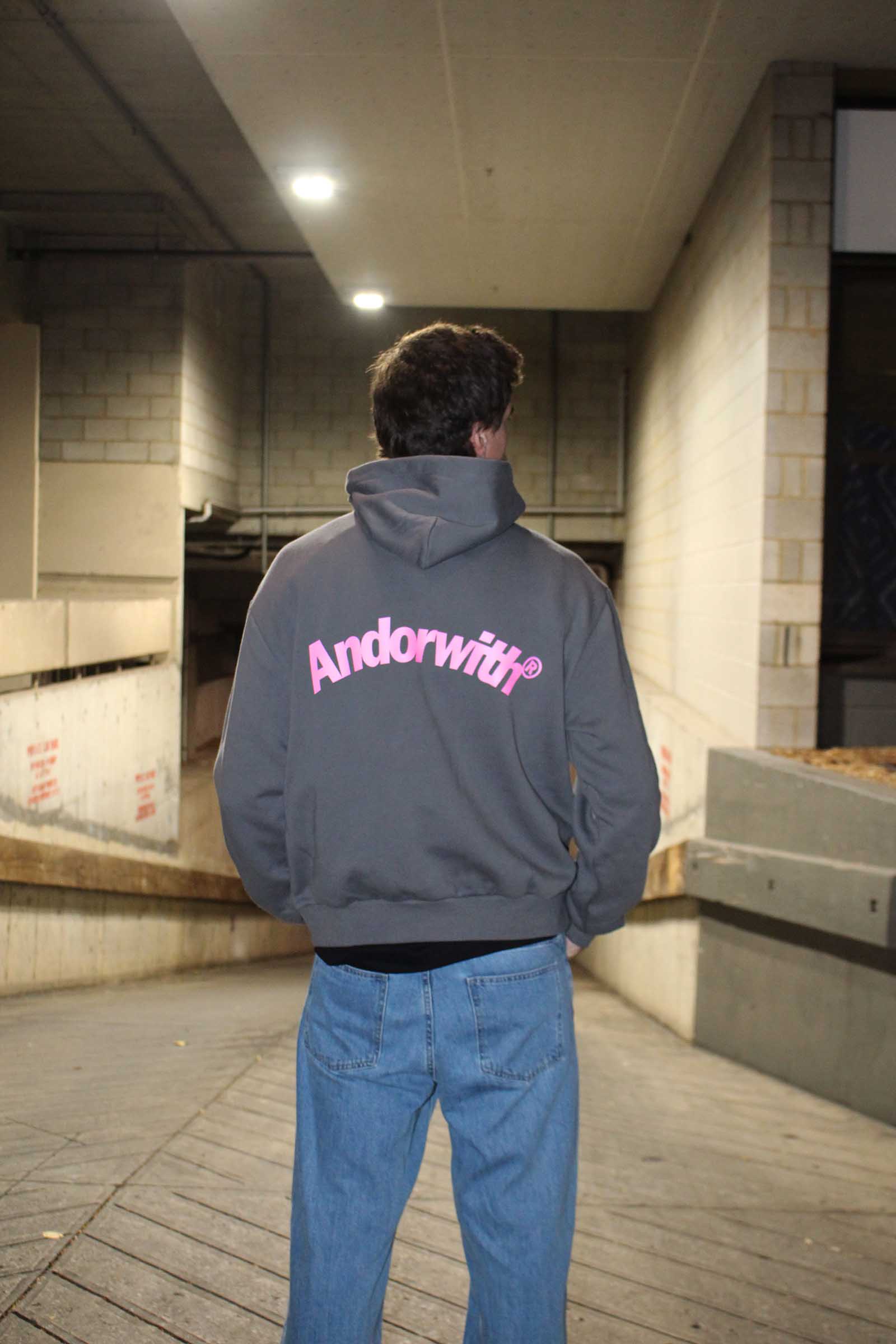 Swoop Box Fit Hoodie Slate Grey