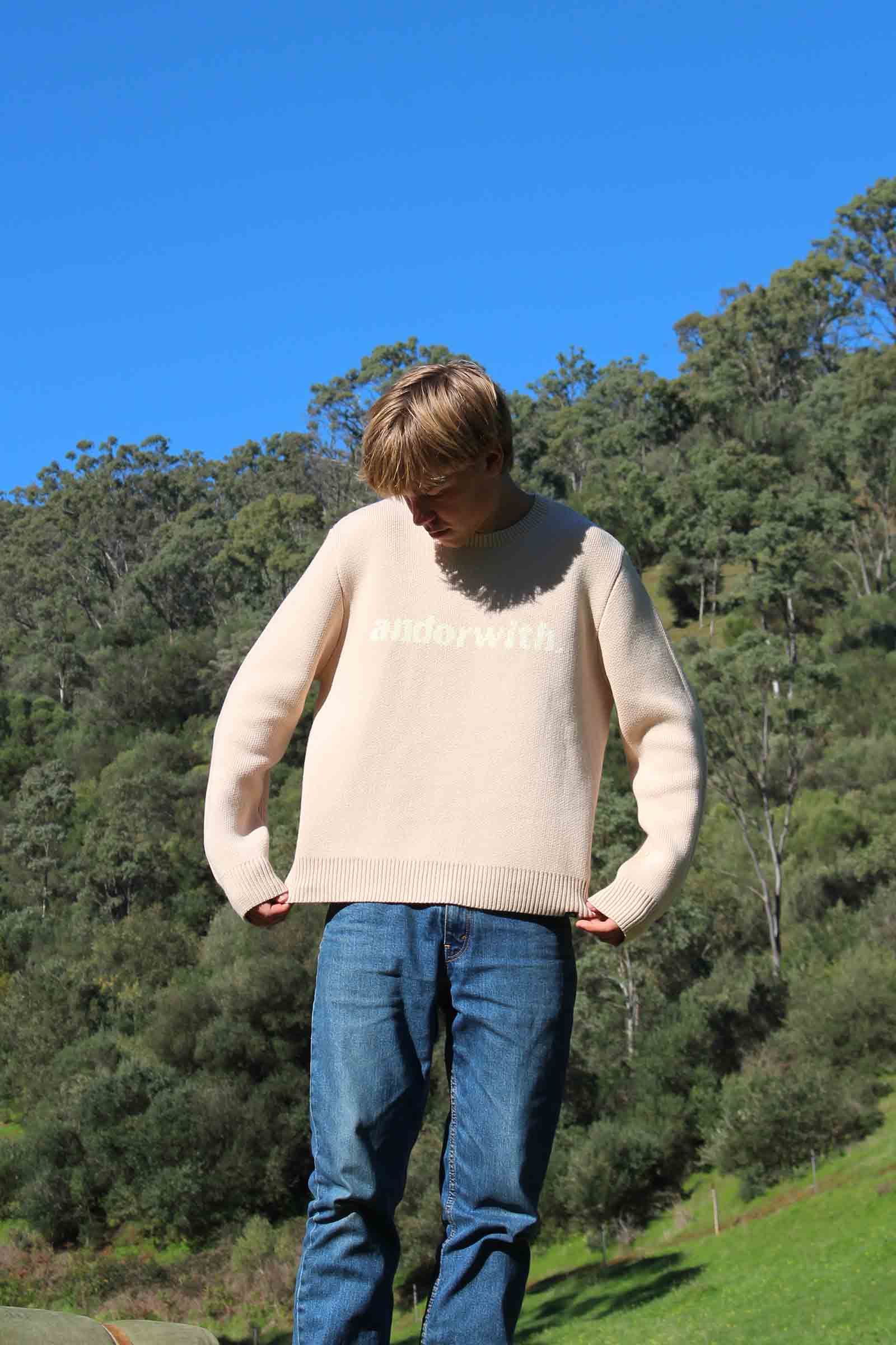 Statement Knitted Sweater Oatmeal
