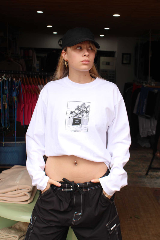 Garage Shop Box Fit L/S Tee White