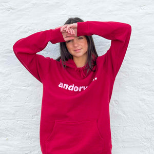 unisex-red-hoody-jumper-andorwith-surf-skate-wear