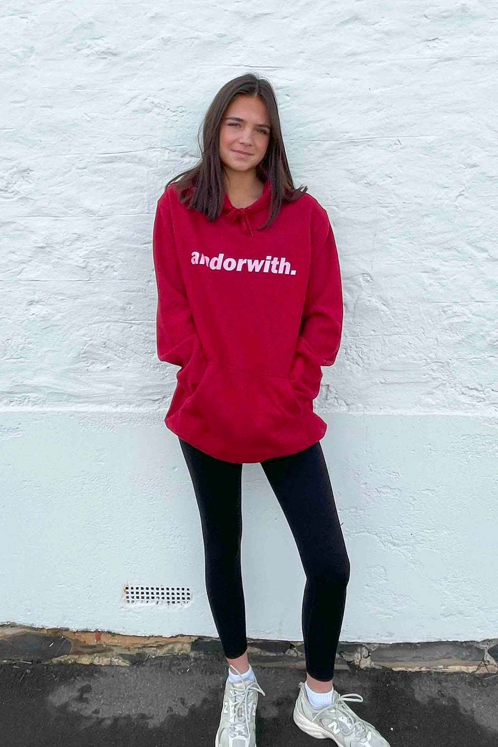 unisex-red-hoody-jumper-andorwith-surf-skate-wear