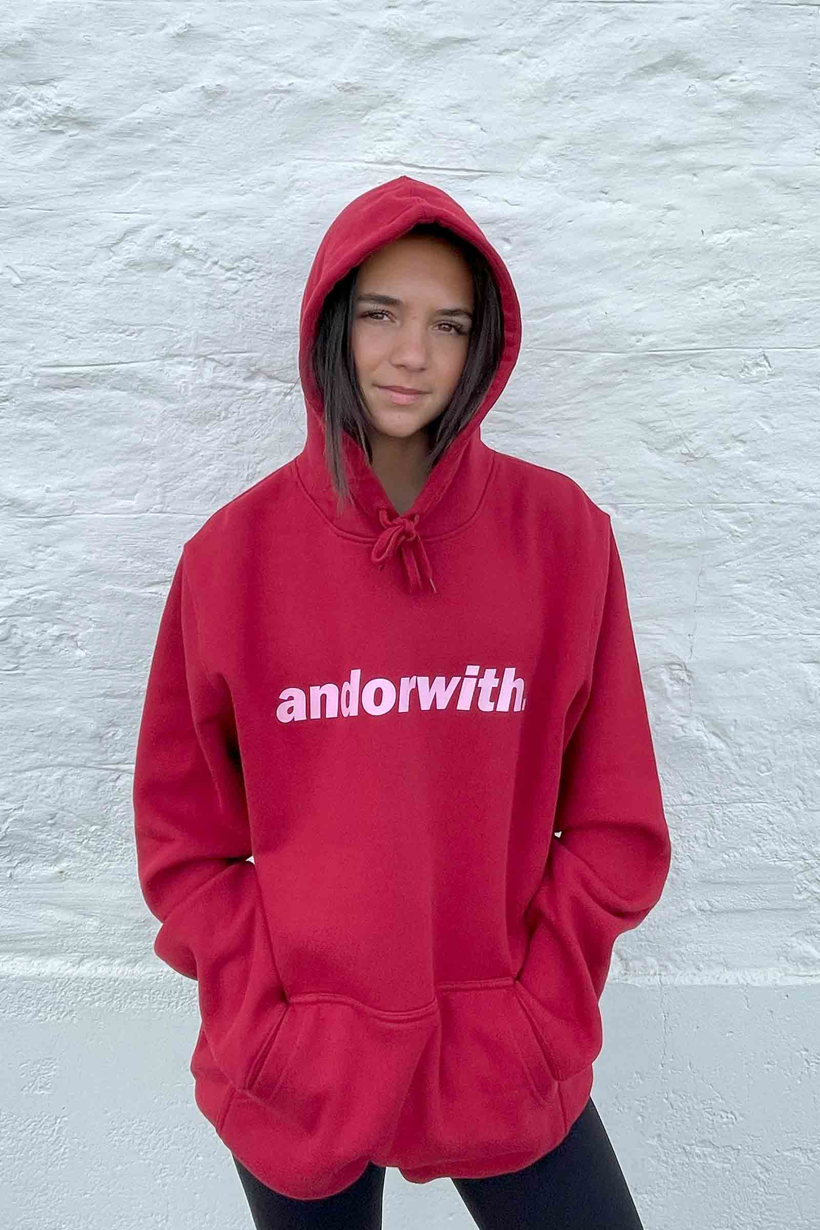 unisex-red-hoody-jumper-andorwith-surf-skate-wear