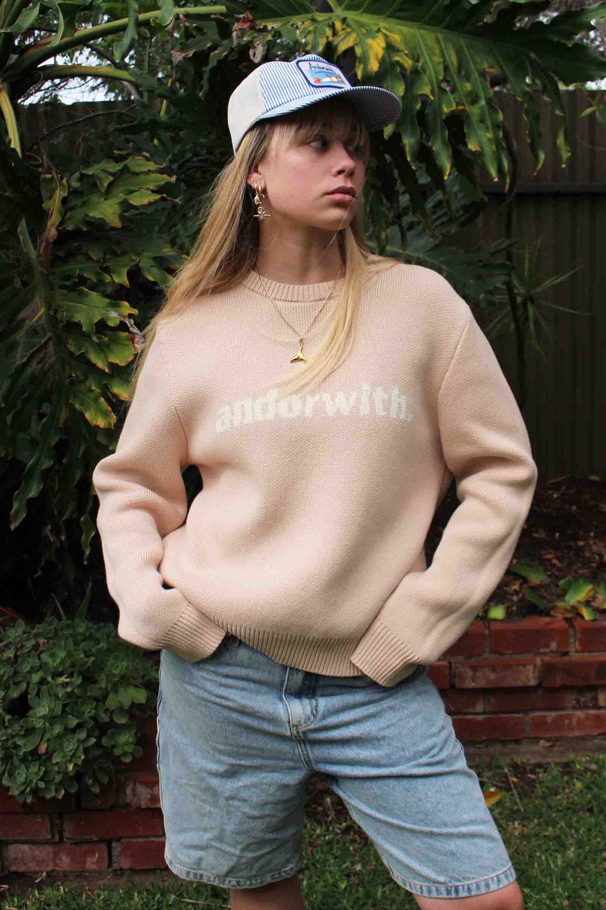 Statement Knitted Sweater Oatmeal