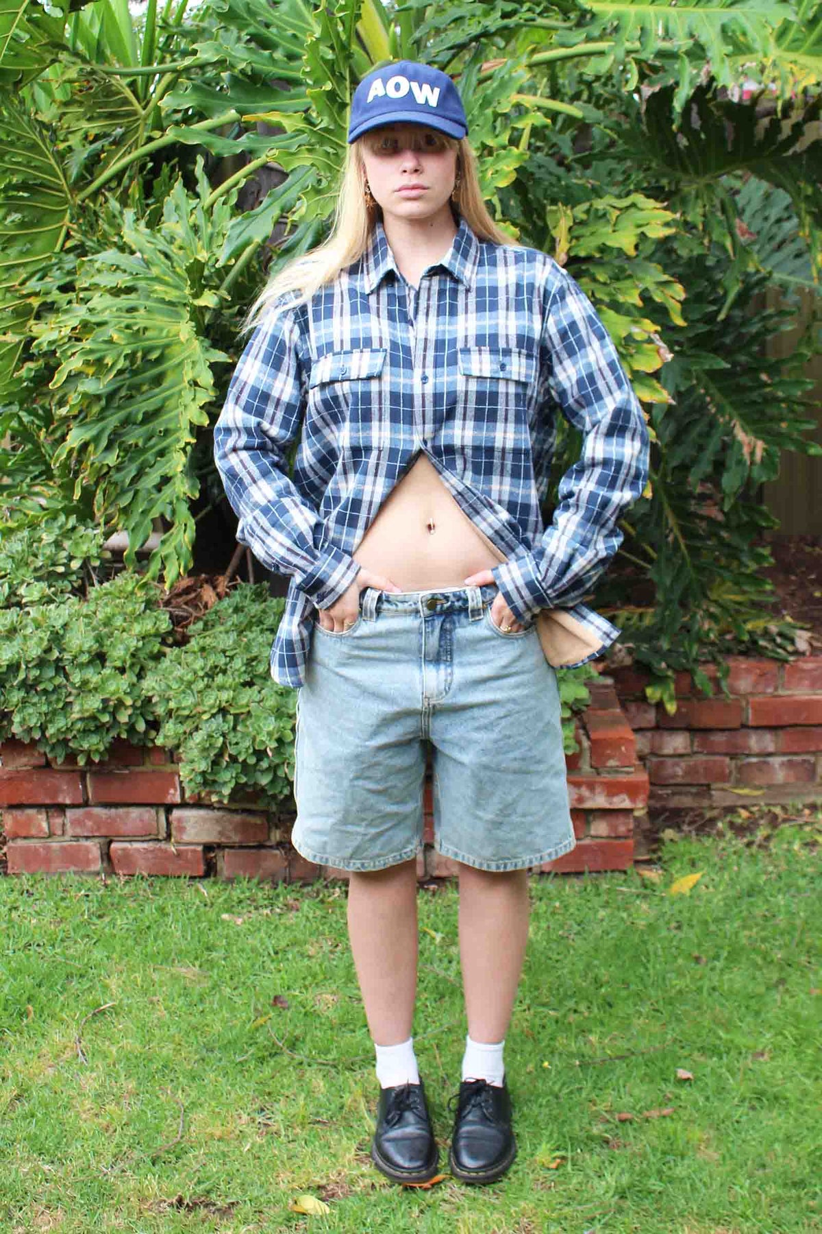Beached Out Fleece-Lined Flannel Overshirt Navy / Blue