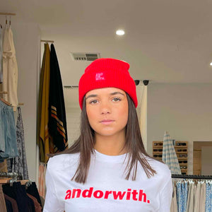 unisex-red-wool-beanie-andorwith-surf-skate-wear