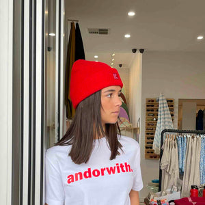 unisex-red-wool-beanie-andorwith-surf-skate-wear