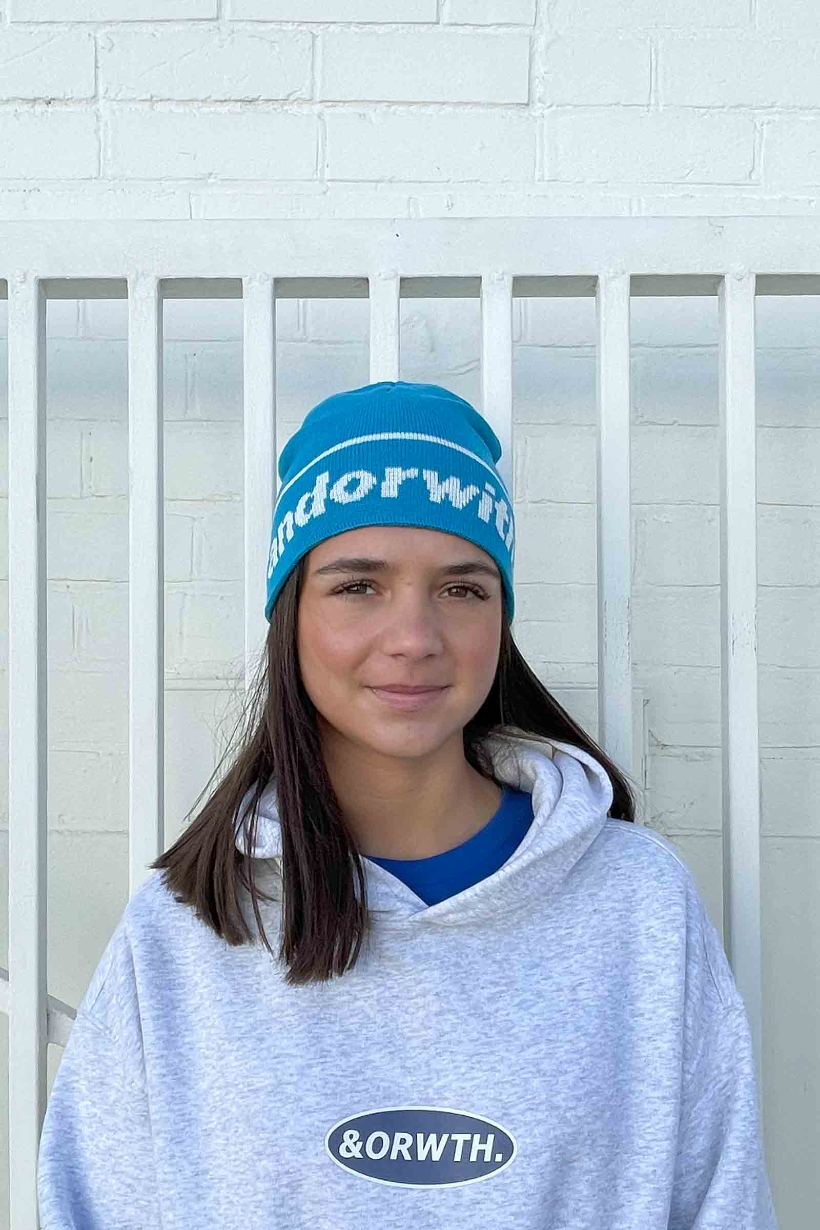 unisex-cuffless-wool-beanie-blue-andorwith-surf-skate-wear