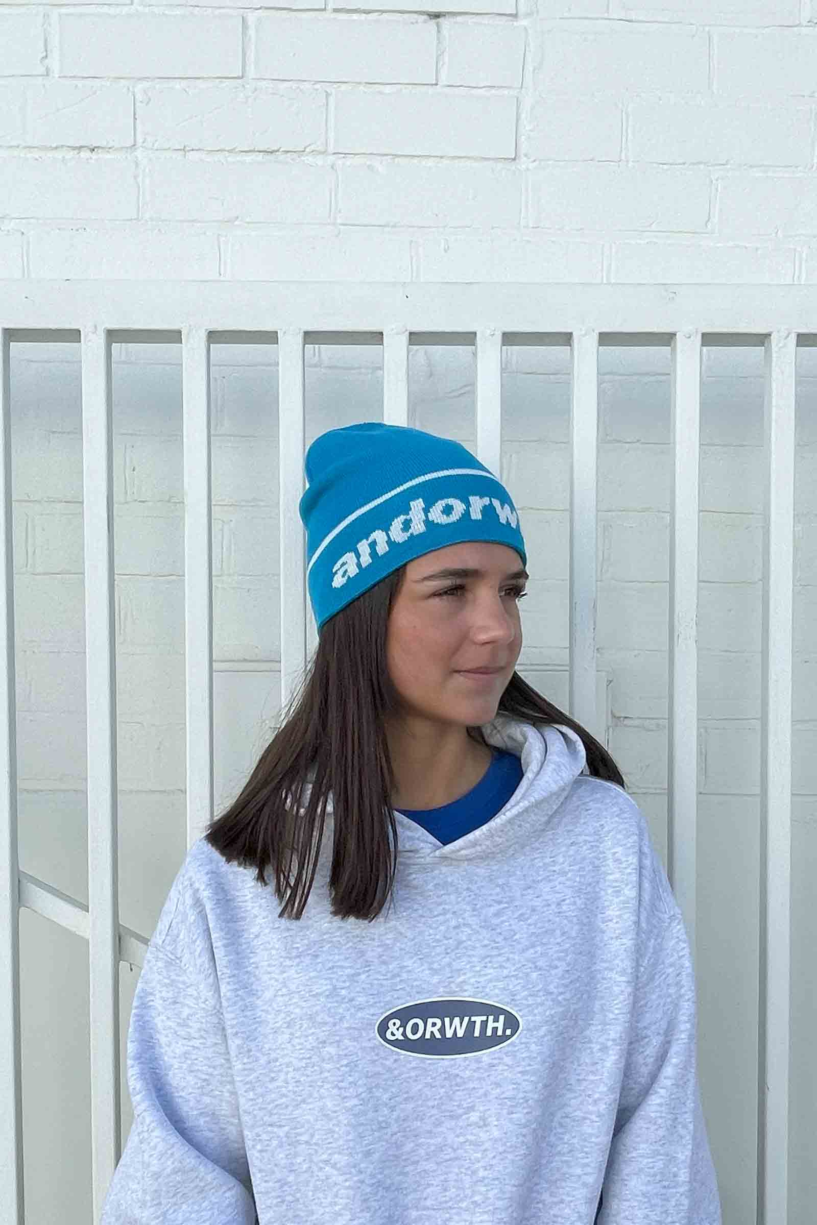 unisex-cuffless-wool-beanie-blue-andorwith-surf-skate-wear