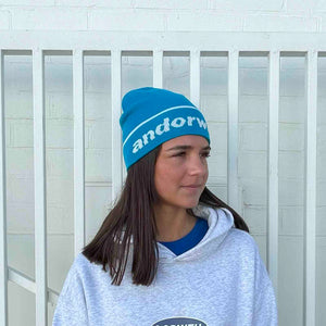 unisex-cuffless-wool-beanie-blue-andorwith-surf-skate-wear