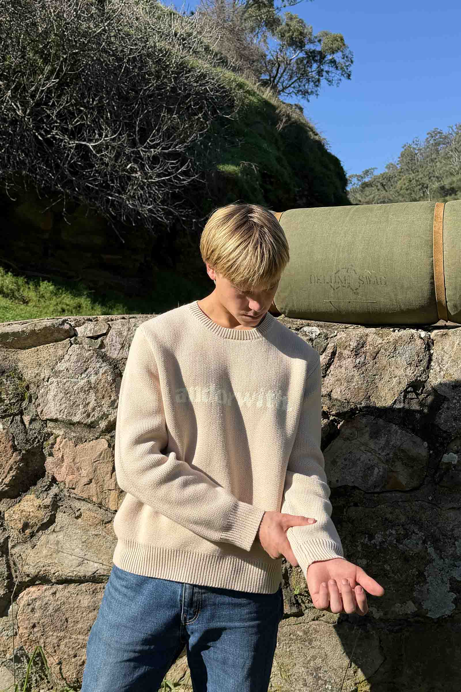 Statement Knitted Sweater Oatmeal