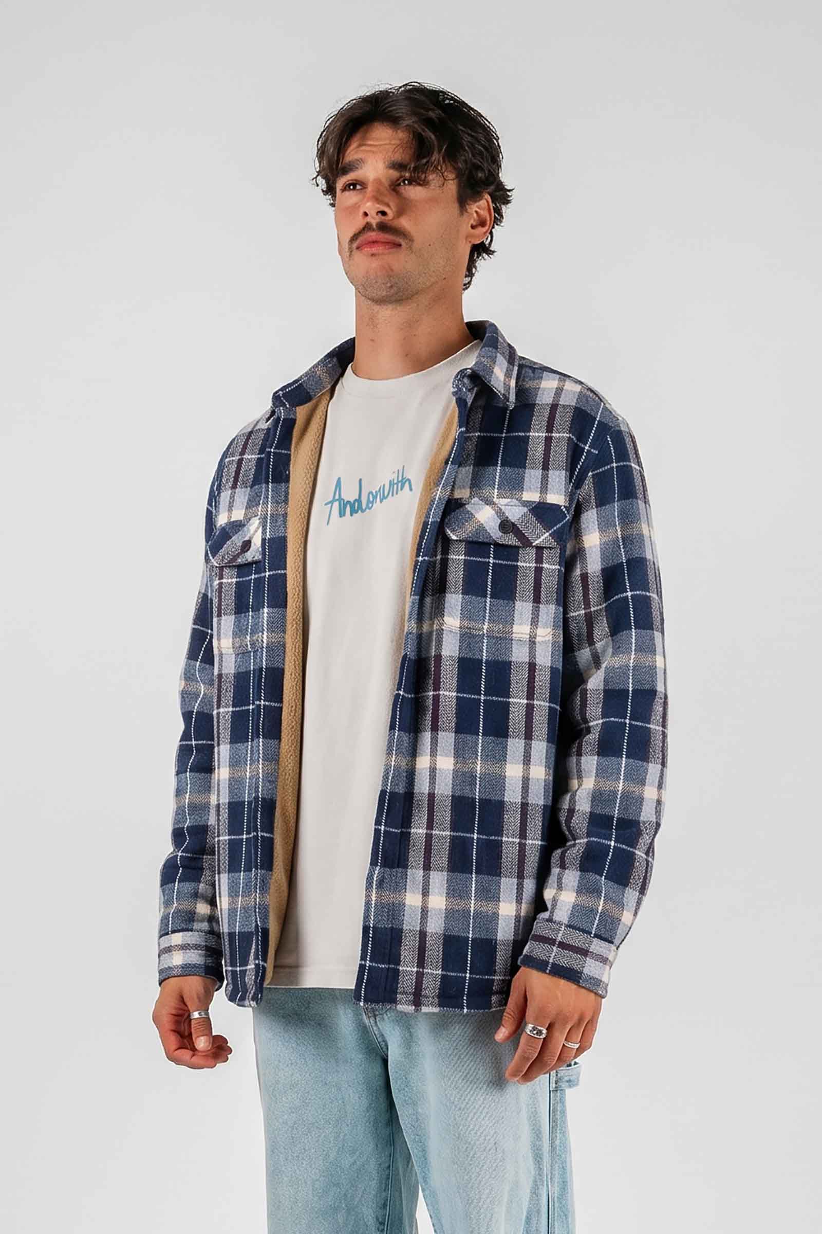 Beached Out Flannel Overshirt Navy / Blue *PRE ORDER* SHIPS 14TH JULY