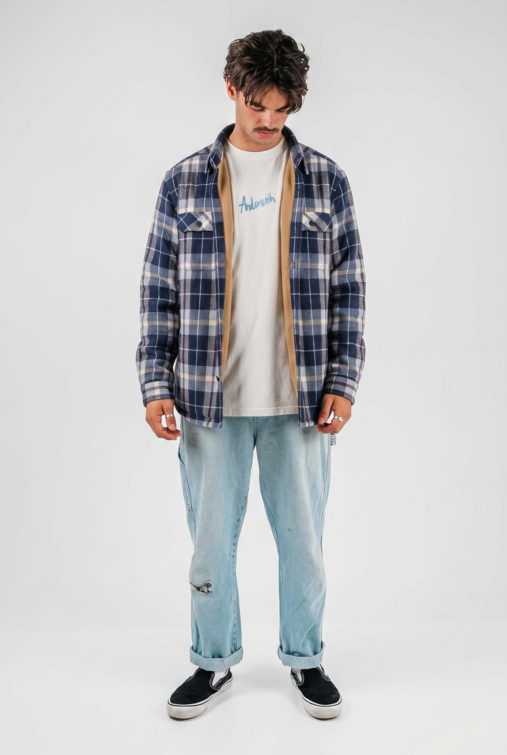 Beached Out Flannel Overshirt Navy / Blue *PRE ORDER* SHIPS 14TH JULY