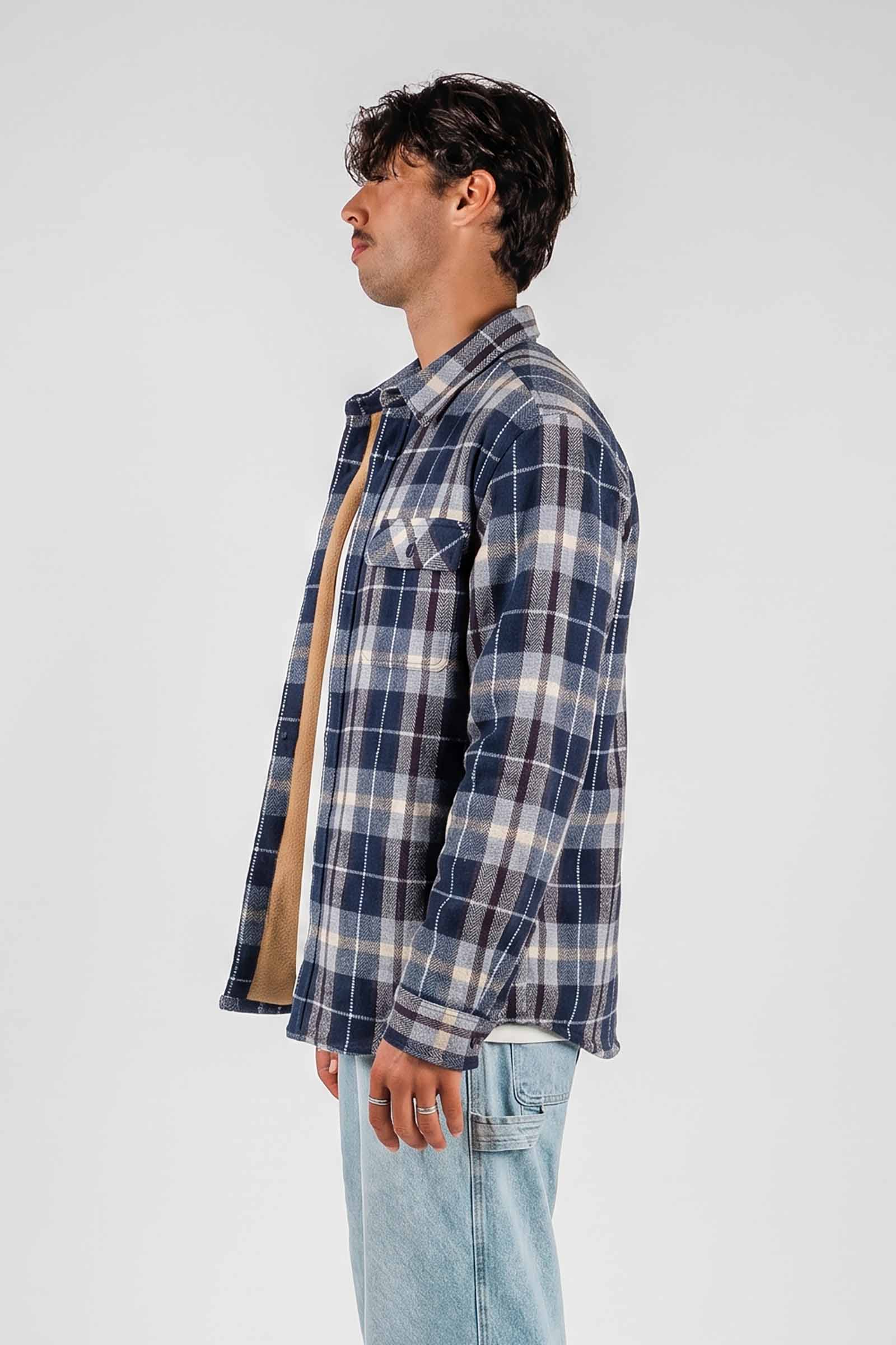 Beached Out Flannel Overshirt Navy / Blue *PRE ORDER* SHIPS 14TH JULY