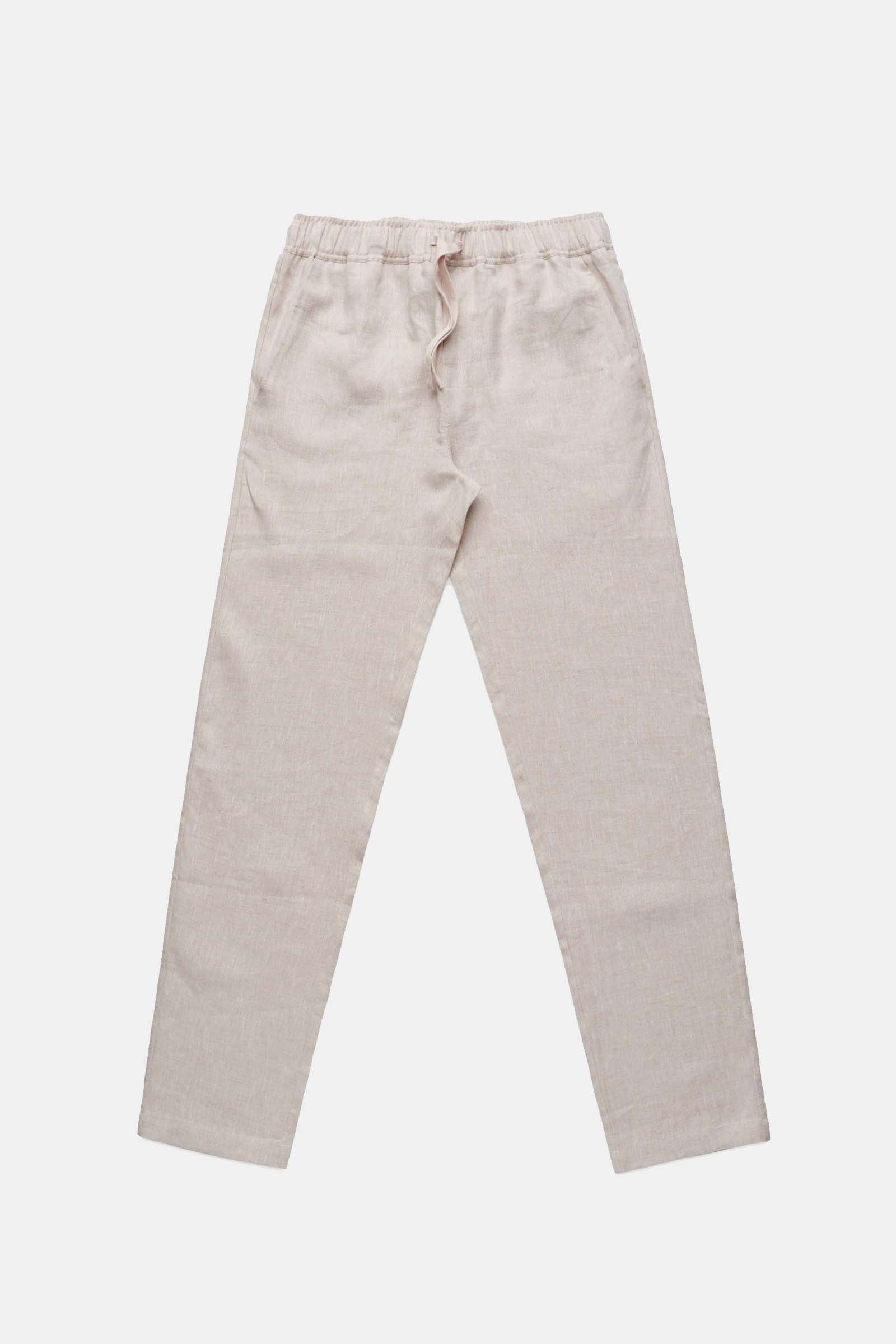 Logo Linen Pants Cream