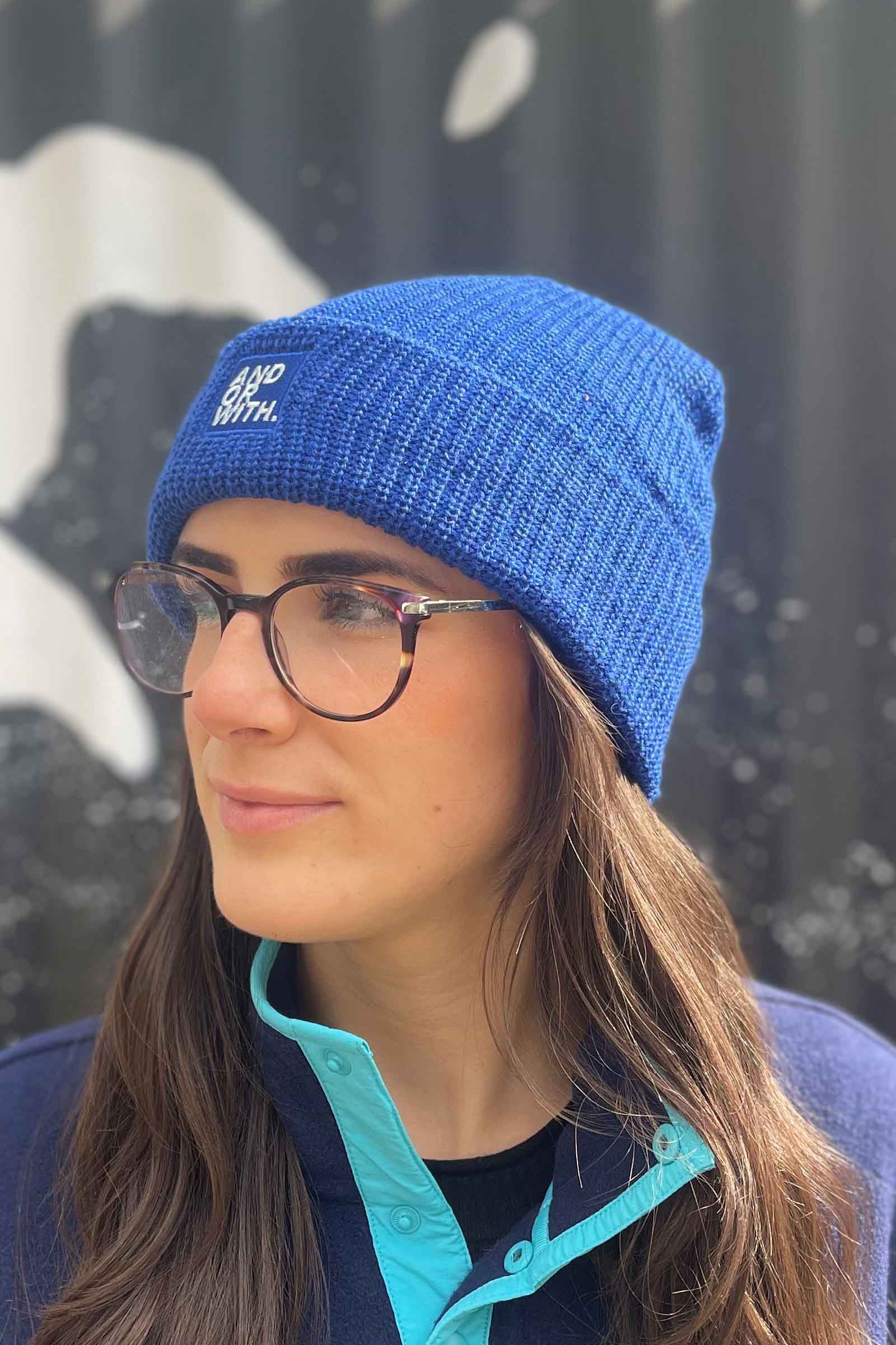 unisex-blue-wool-beanie-andorwith-surf-skate-wear