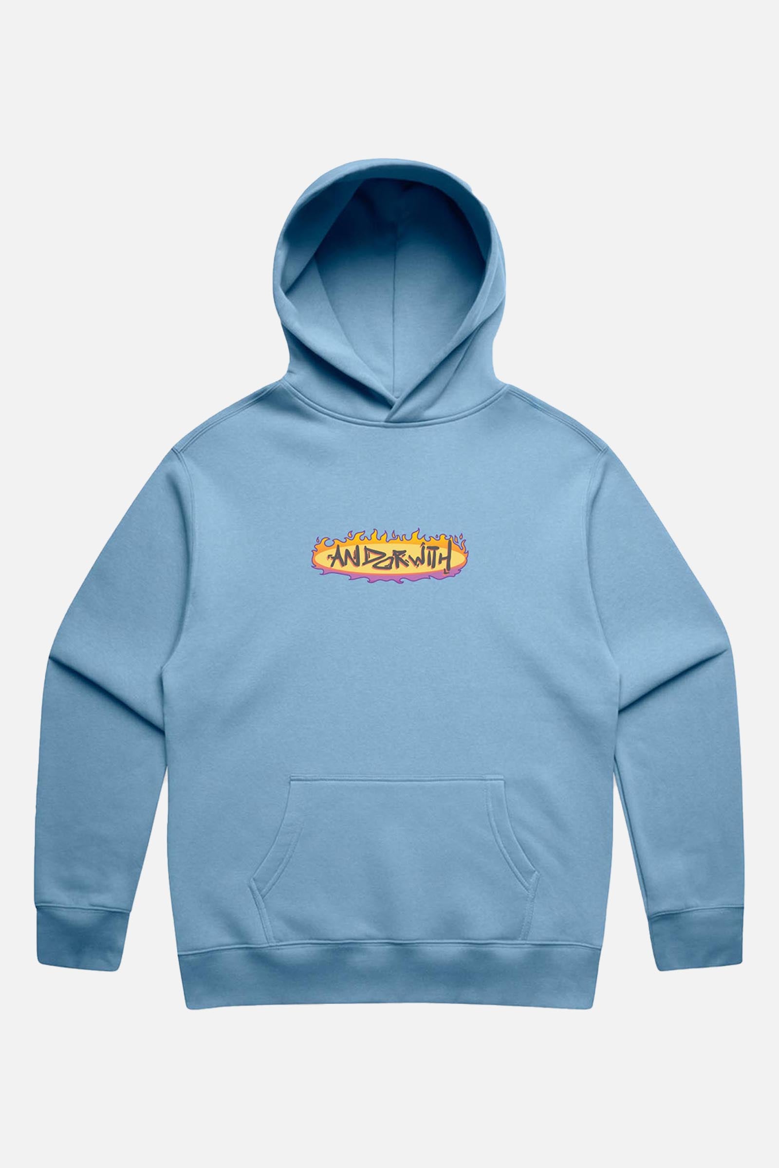 On Fire Hoodie Baby Blue