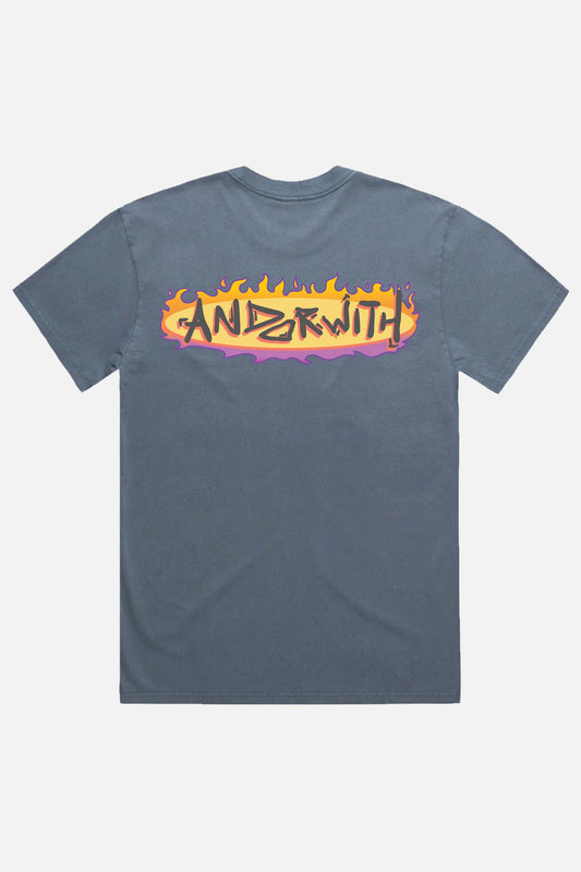 On Fire Oversized Tee Blue