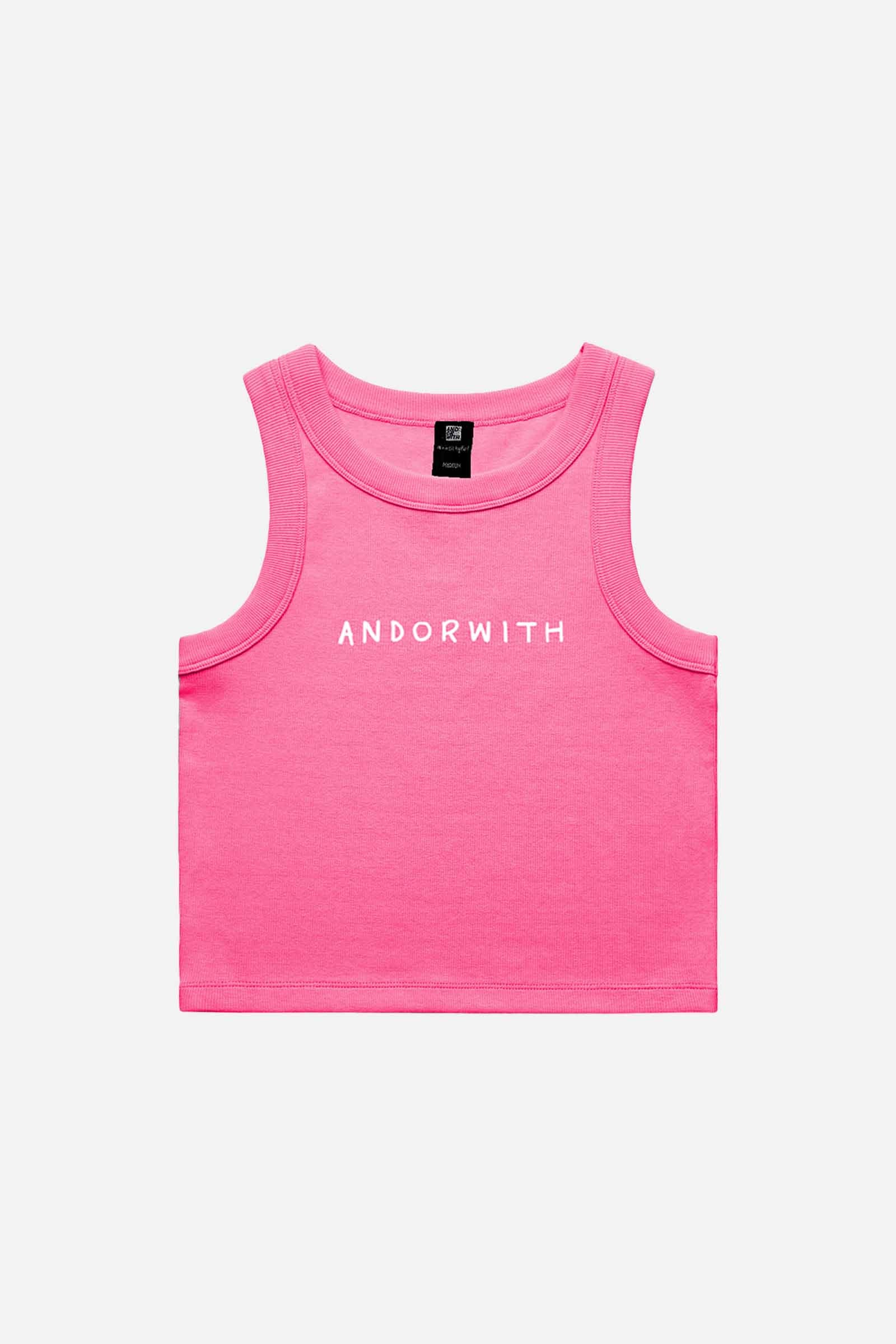 Family Ribbed Crop Tank Fuchsia