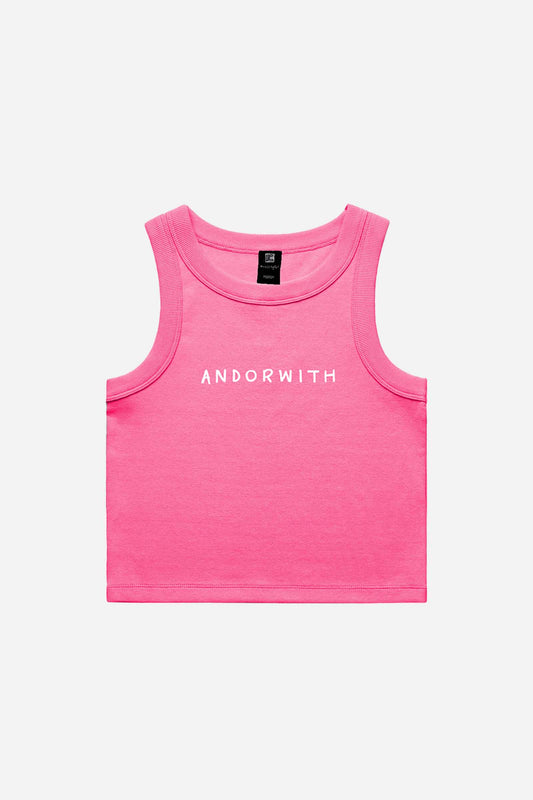 Family Ribbed Crop Tank Fuchsia