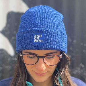 unisex-blue-wool-beanie-andorwith-surf-skate-wear