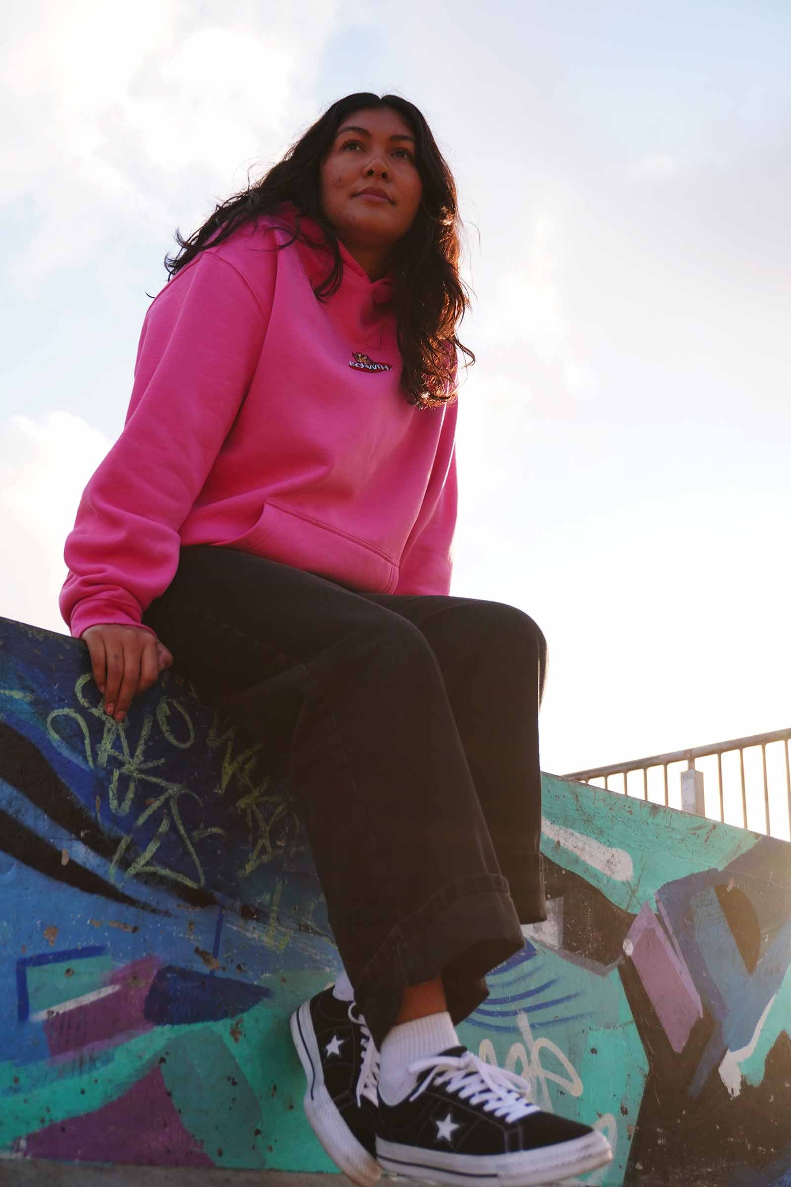 Trippy Flower Hoodie Pink