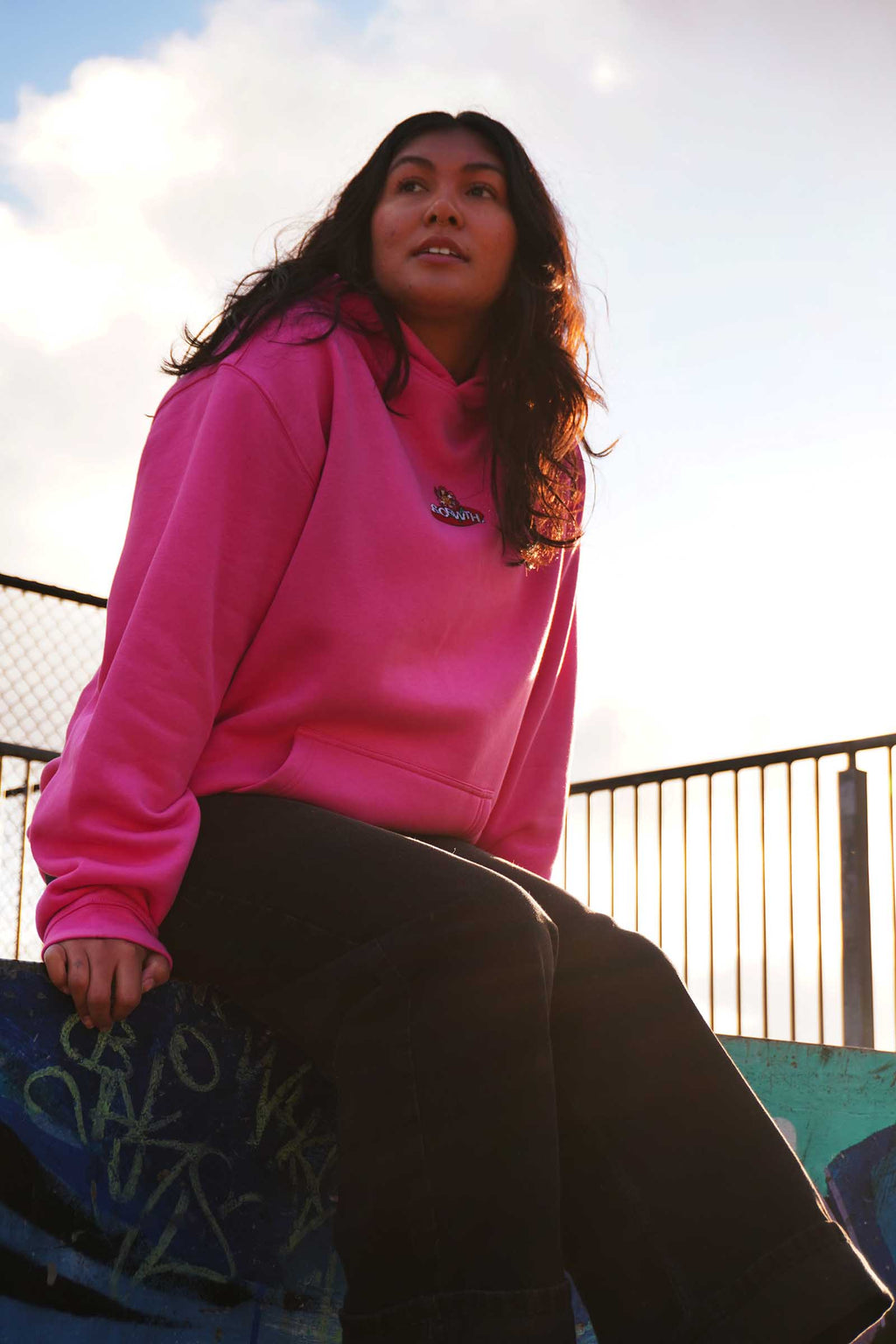 Trippy Flower Hoodie Pink