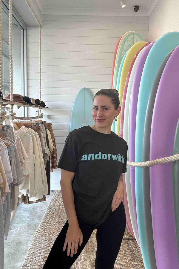unisex-100% cotton-faded black-T-Shirt-andorwith-surf-skate-wear