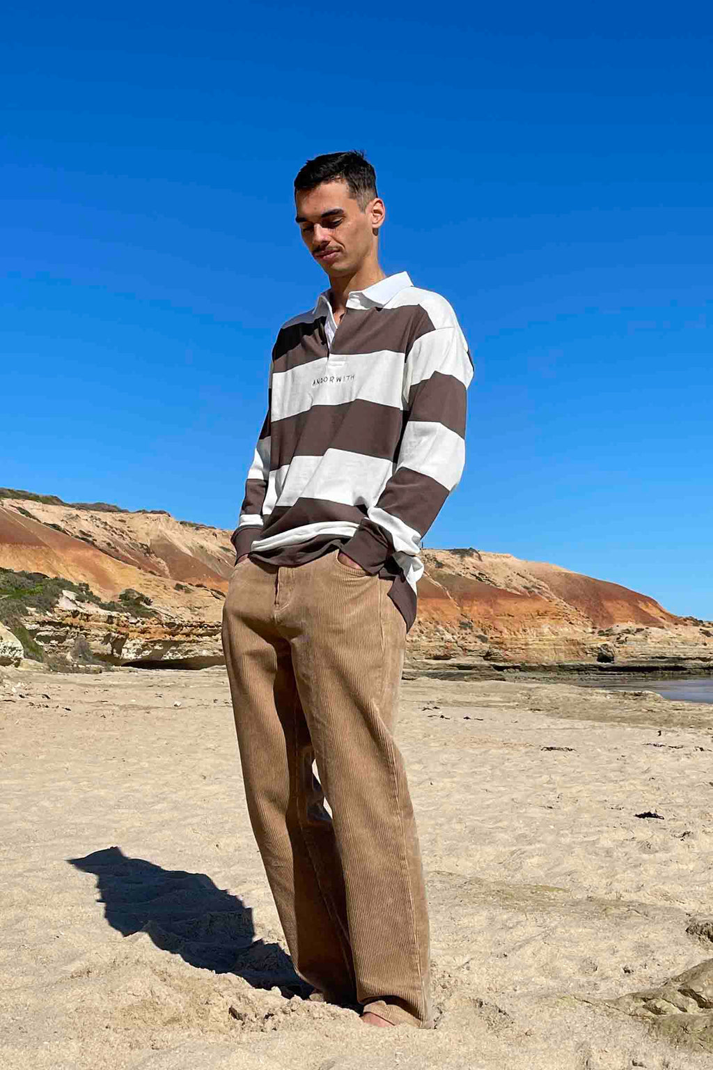 unisex-rugby-top-brown-cream-stripe-andorwith-surf-skate-wear