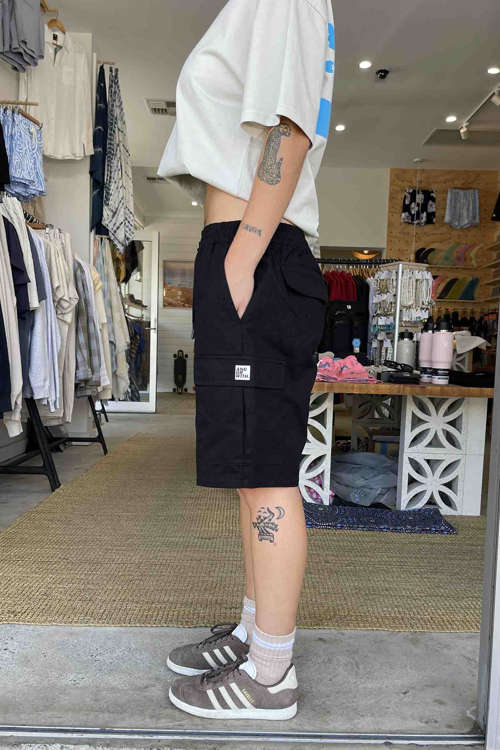 Logo Cargo Shorts Black