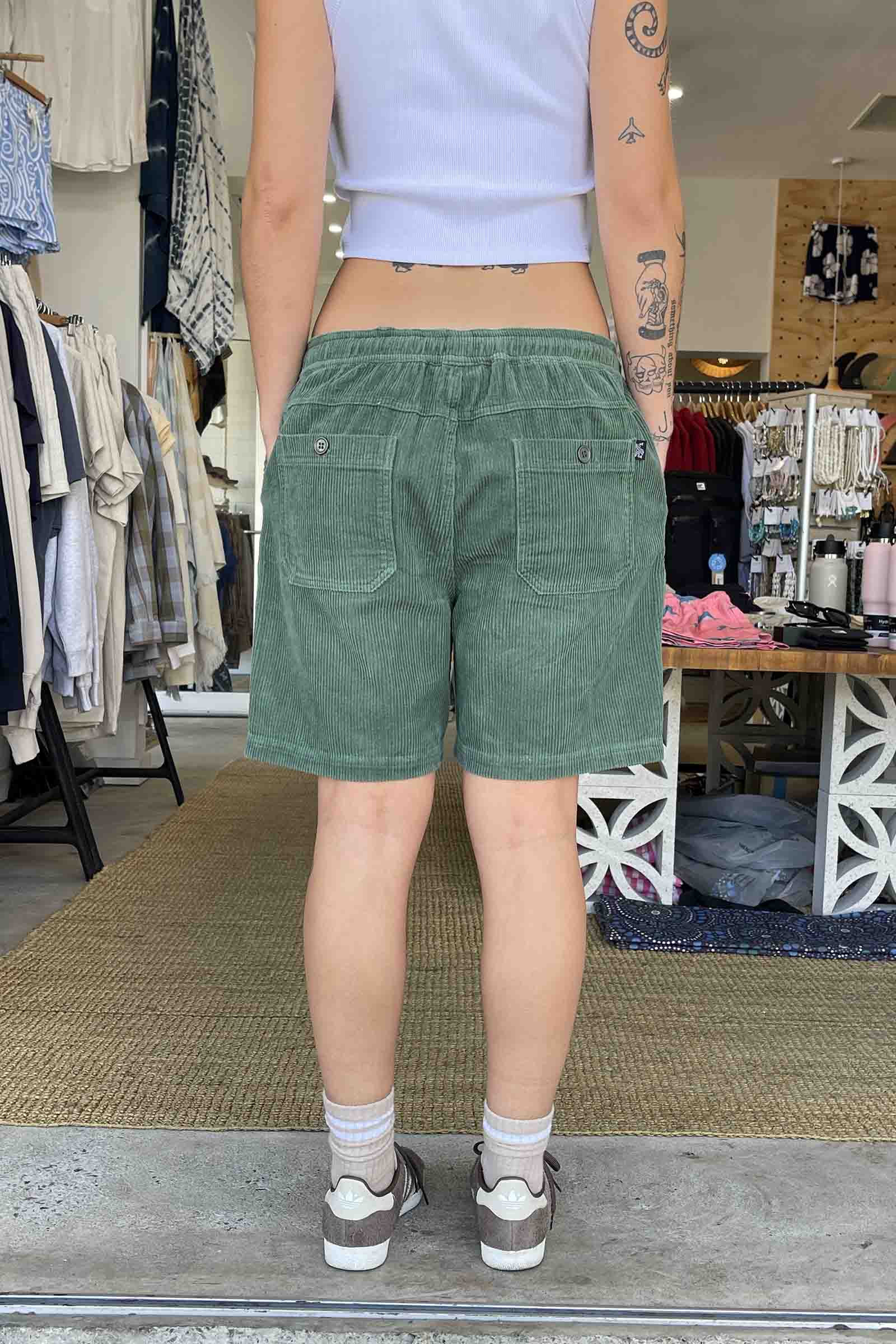 Beach Bum Corduroy Shorts Green