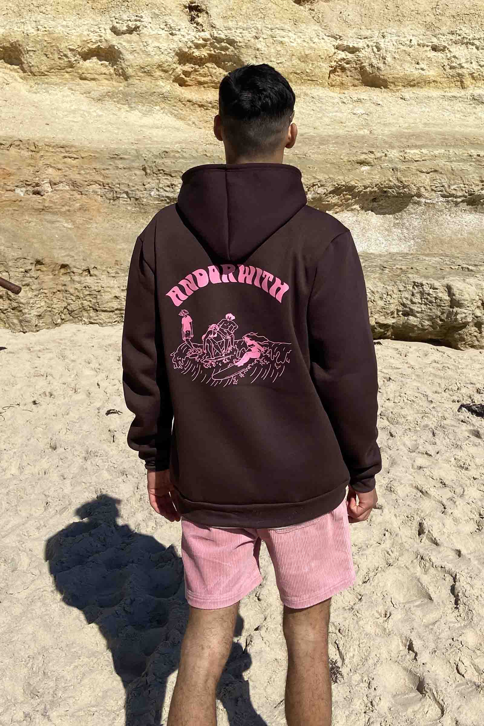 unisex-brown-hoody-australian made-andorwith-surf-skate-wear