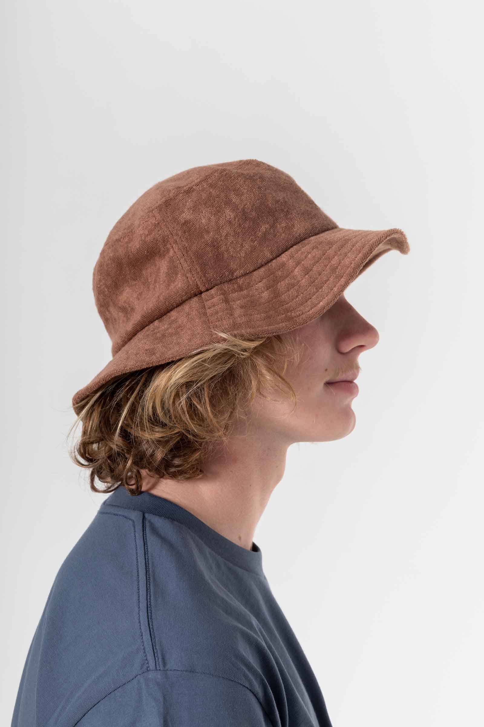 unisex-brown-terry-towlling-bucket-hat-andorwith-surf-skate-wear