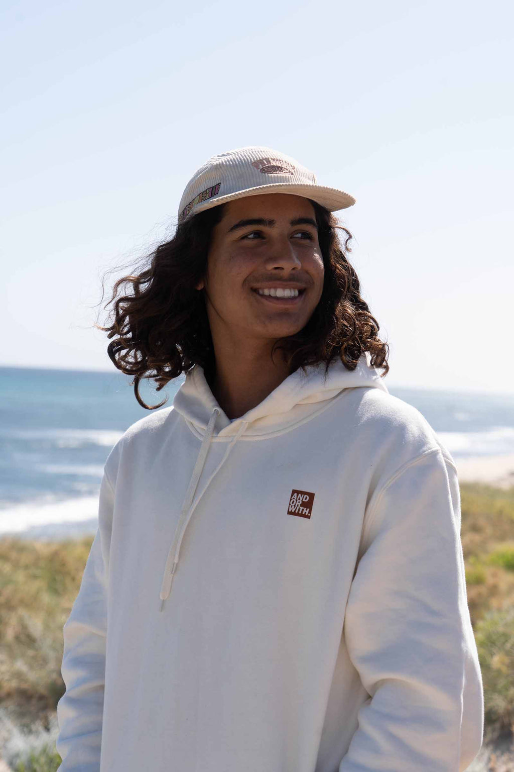 unisex-cream-hood-hoody-jumper-andorwith-surf-skate-wear