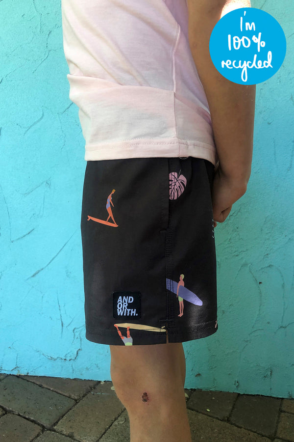 kids-board-shorts-recycled-swimwear-charcoal-surf-wear-andorwith