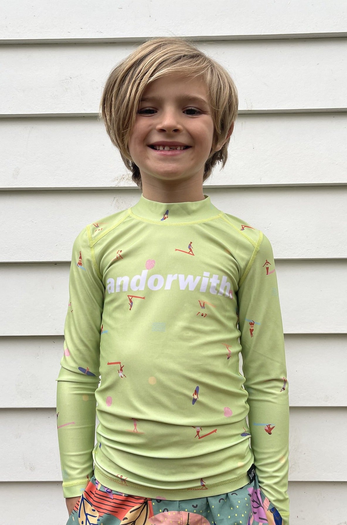 long sleeve-rashie-rash vest-recycled-andorwith-kids-surf-wear